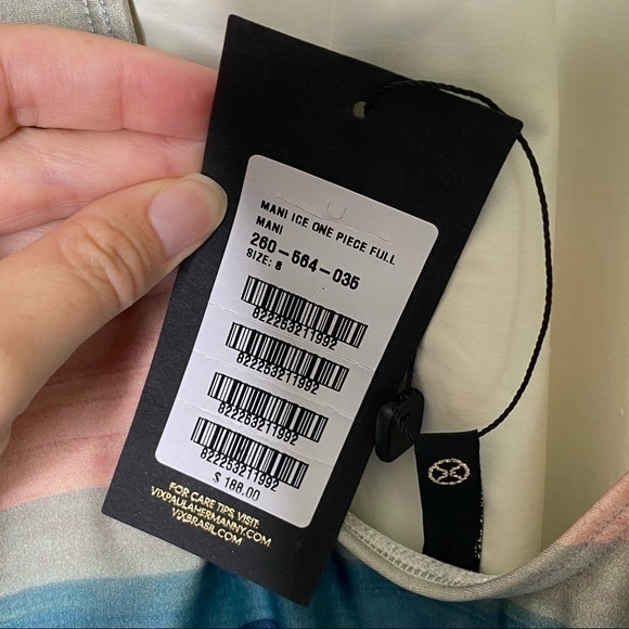 Vix Paula Hermanny One-Piece Mani Ice Striped Halter Swimsuit - Picture 6 of 8